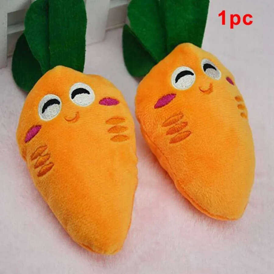 Vegetables Shape Toy Pet Puppy Dog Carrot Plush Chew Squeaker Toys S