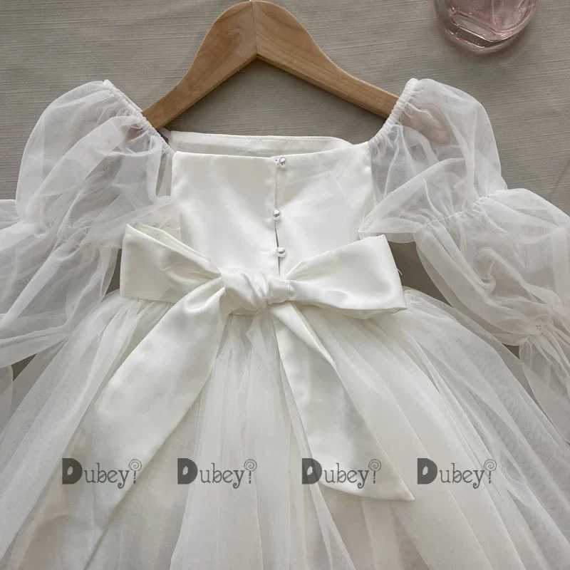 Newly born baby girl Par dress toddler girl chiffon wedding birthday baptism ceremony dress elegant princess dress W241231