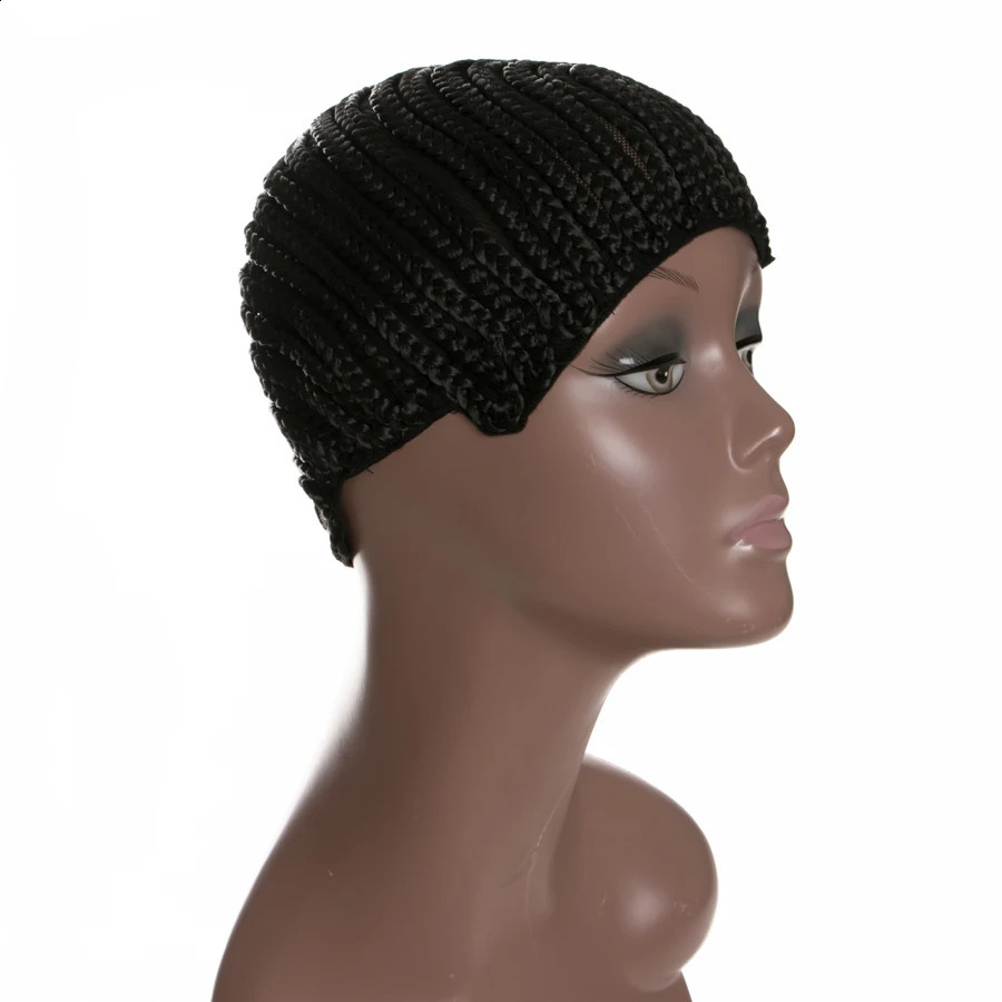 Cornrow Wig Caps For Making Wigs With Adjustable Strap Braided Products 1 piece synthetic Women Hairnets Easycap 241230