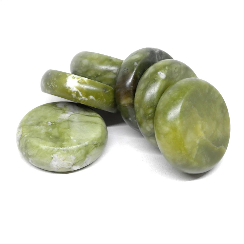 6x6cm Spa Stone Beauty Stones Massage Green stone Natural Stone Relieve Stress RELAX jade massage set toe massage 241230
