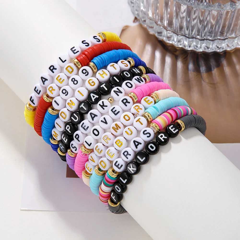 11/14 colorful friendship bracelets suitable for fans adjustable album inspiration bracelets elastic bead bracelets W241231