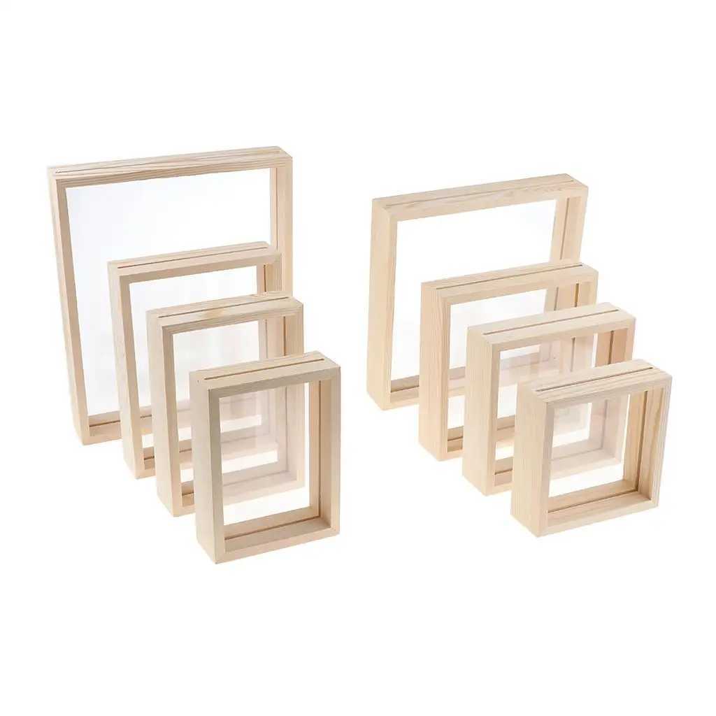 Frames Transparent made of double-sided glass DIY photo poster home living room magnet and wooden picture frame CL241231 H260306