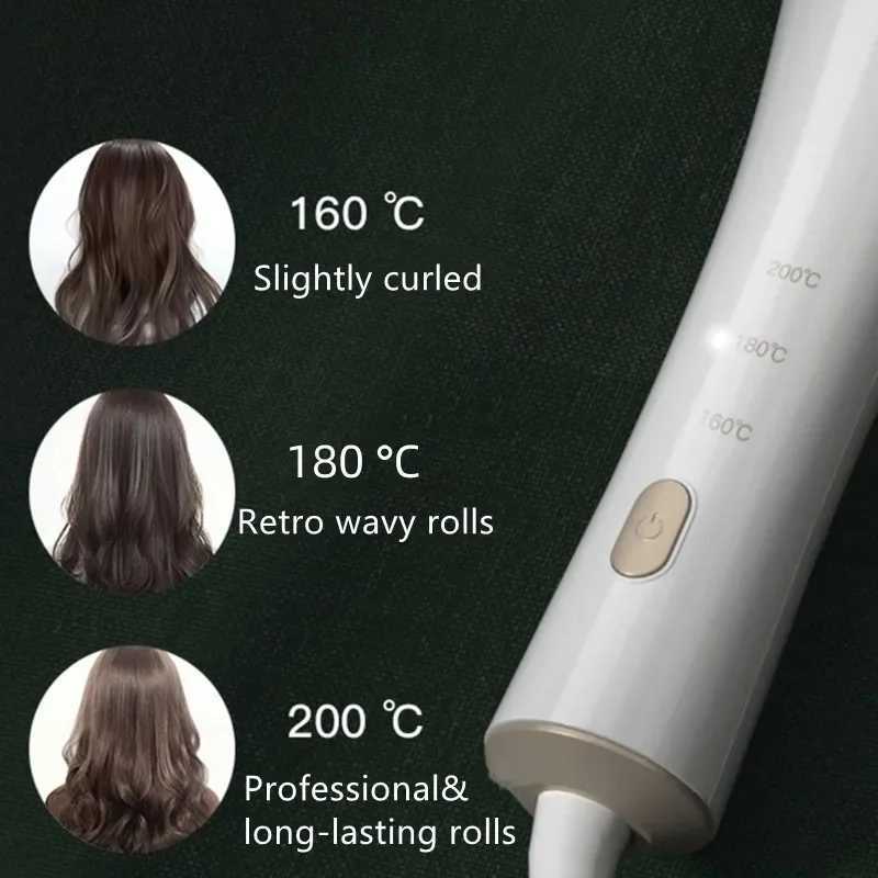 Vivid Vogue VAV-208B White Purple 2-Color Bucket Replace Professional Portable Automatic Rotating 32mm 13mm Hair Curler W241231