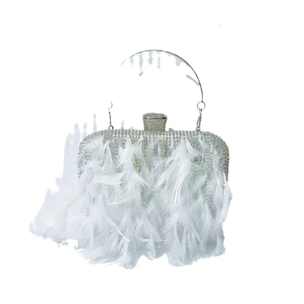 New Hand-Held With Dia Studded Tassel For Evening Wear, Wedding Banquet Bag, One Shoulder Crossbody Dinner Bag