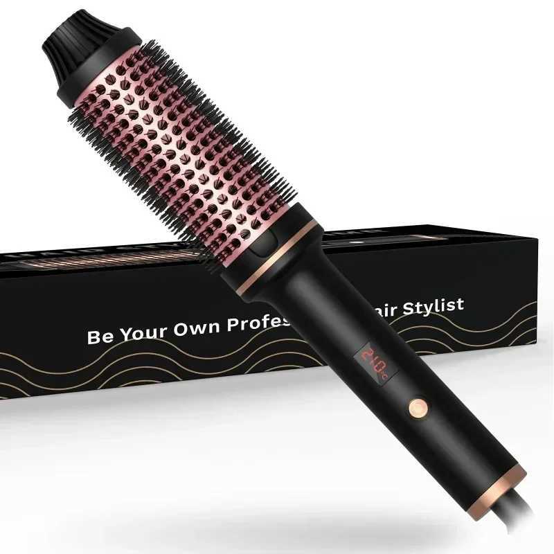 3-in-1 Negative Ion Curler 1.5 inch Multi functional Hair Comb Electric Ceramic Brush Heating Anti Shrinking Curling Styling Tool W241231