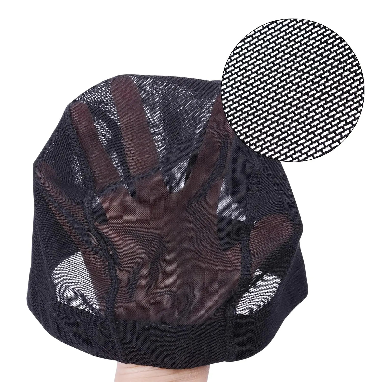5Pcs S/M/L Elastic Wig Cap Durable Dome Wig Caps Breathable Mesh Wig Cap for Making Wigs Black Weaving Cap Hairnets Hair Clips 241230