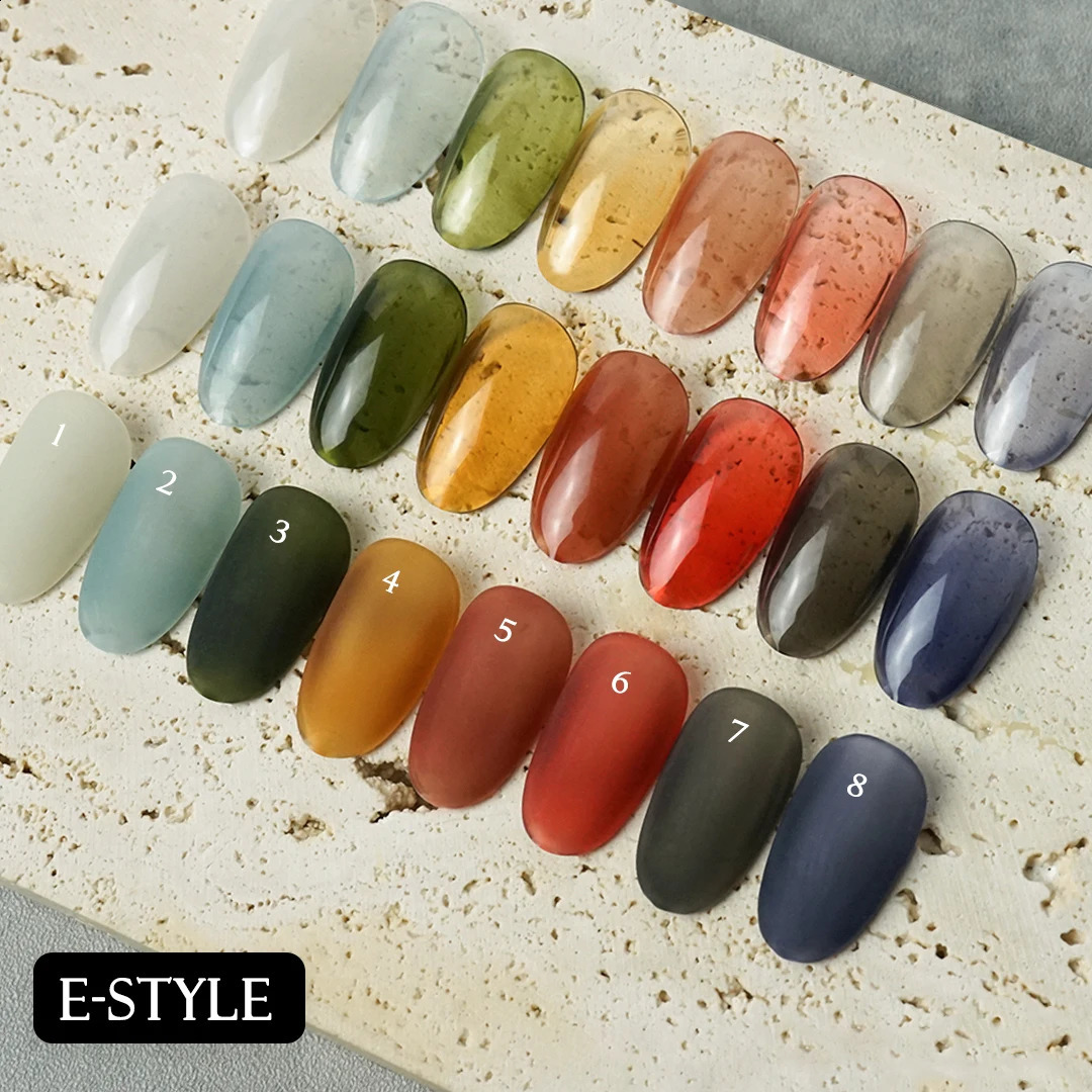 Gel Nail Polish Set Kit 8Pcs Korea Transparent Jell Semi Permanent Gel Varnish Nails Art Soak Off Uv Led Nails DIY Accesorios 241230