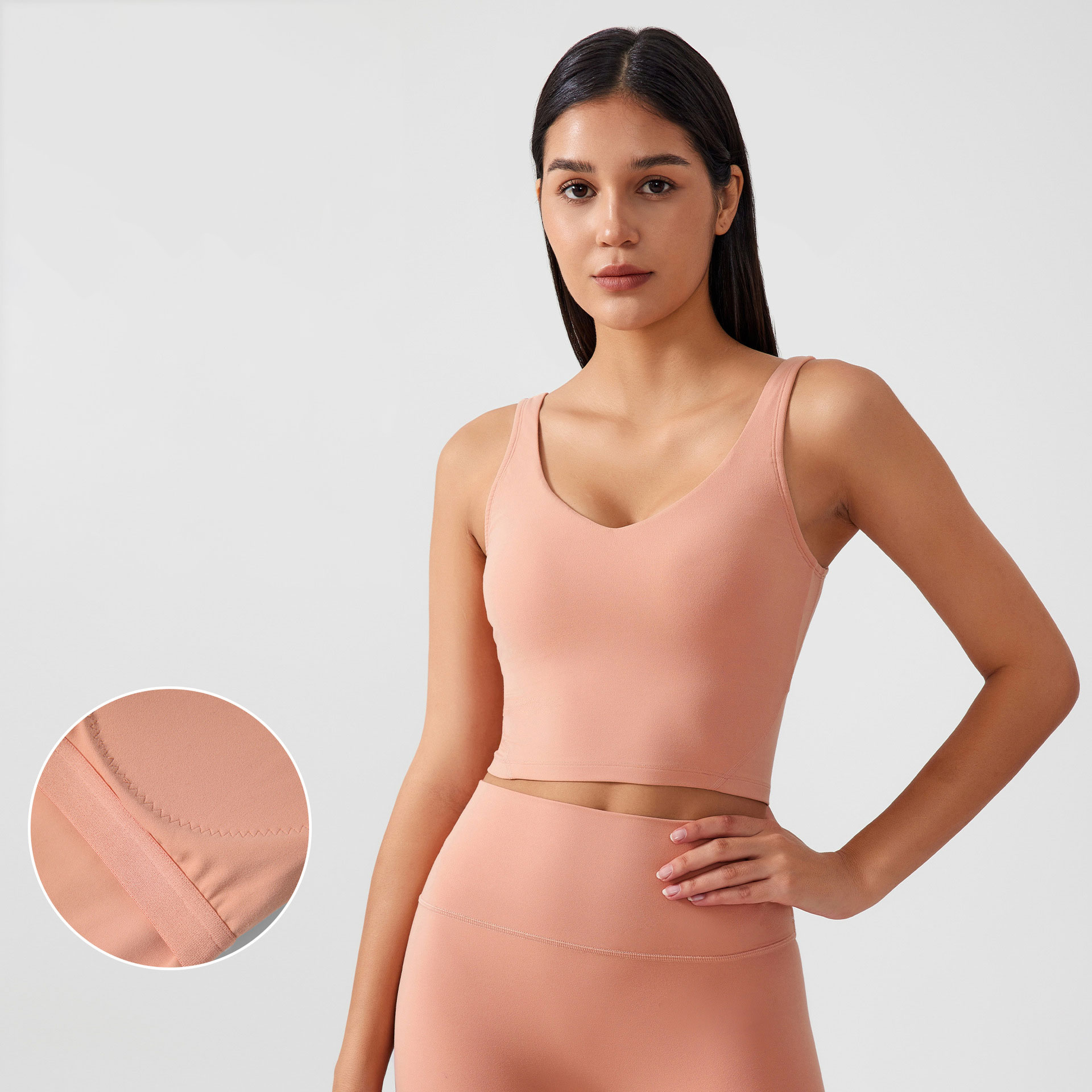 U-Back Tank Top Slim Fit Yoga Bra Elastic Breathable Sexy Vest Sports Bra with Removable Cups Women Underwears-LUAG001