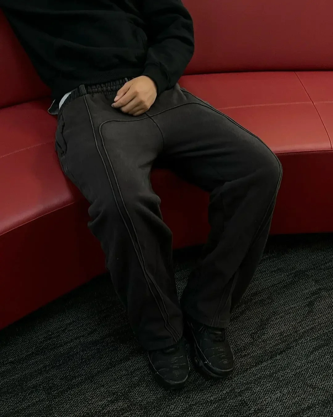 2024 High Street Trendy Straight Casual Pants American Harajuku Retro Splicing Oversized Sweatpants Men Personalized Streetwear 241230