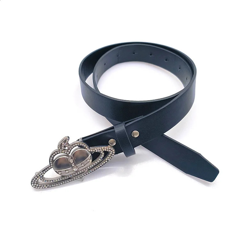 Fashion Love Cross Crown Buckle Belt Y2K Spicy Girl Love Leather Belt for Female Dress Jeans Ceinture Waistband 241226