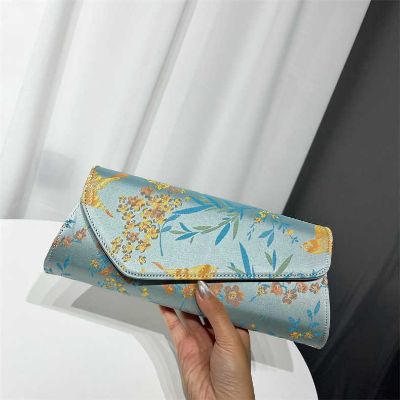 wallet printed handbag for dinner, paired with antique qipao party bag Xiangyunsha women's bag 241215