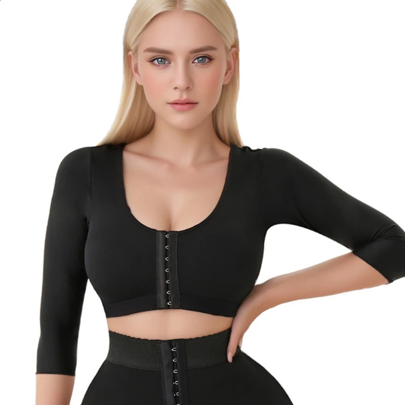 Arm Shaper Women Post Surgery Push Up Bra Compression Sleeves Slimming Front Closure Hooks Brassiere Seamless Shapewear Crop Top 241231