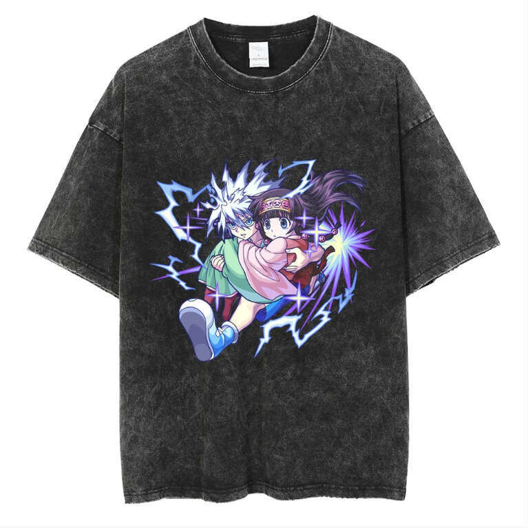 Berserk Swordsmanship Legendary Spell Return Battle Japanese Anime Wash Wax Dyed Worn Out Direct Spray Short sleeved T-shirt