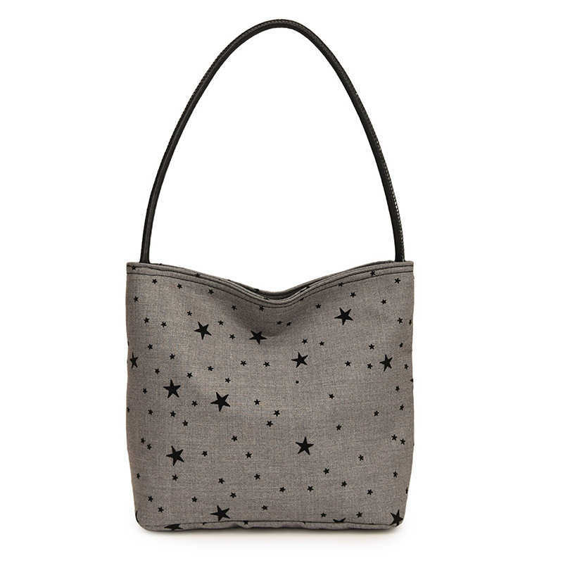 New Simple Summer 2024 Printed Love Trendy Casual Handheld Single Shoulder Canvas Underarm Single Shoulder Women's Bag 241231