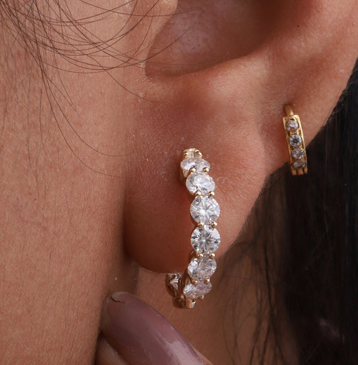 Choucong Brand Sparkling Clip Earrings Luxury Jewelry 925 Sterling Silver Round Cut White 5A Cubic Zircon CZ Diamond Party Women Fashion Accessories E