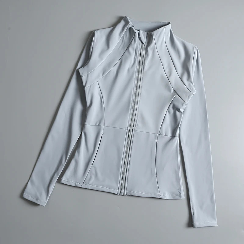 yoga wear ladies coat round high elastic loose exercise yoga fitness long sleeve stand-up collar yoga tops 241223