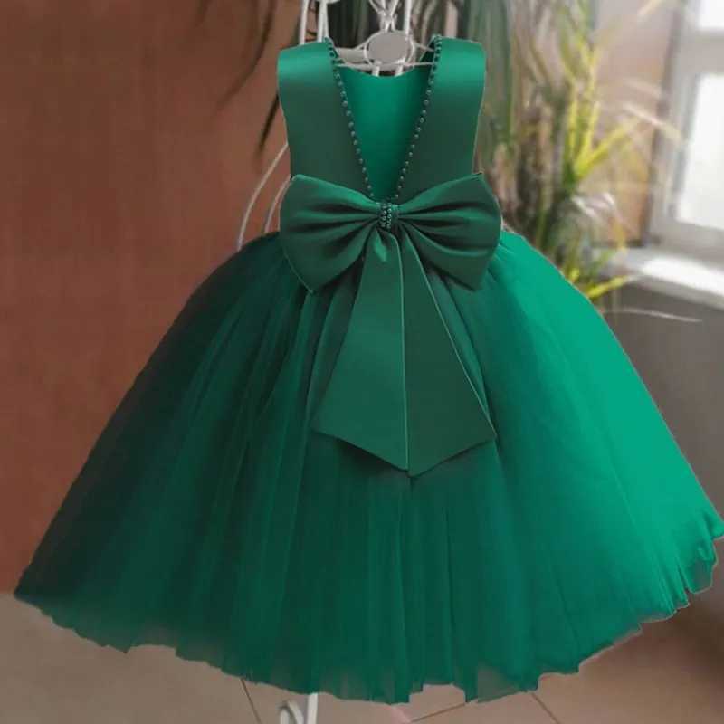 Teenage Girl Pageant Prom Long Dress No Back Elegant Childrens Birthday Par Dress Girl Wedding Par Dress W241231