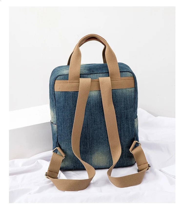 Denim female Backpack Big Capacity Fashion Style Cowboy Cotton Women Backpacks Travel Bags School bag Rucksac Computer bag 241230