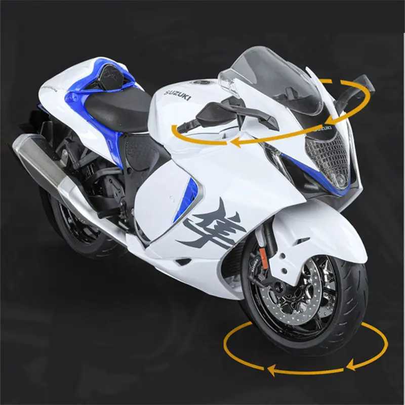 1 9 Suzuki Haya GSX-1300R alloy racing Diecasts metal street sports motorcycle model with lights childrens toy gift Free shipping