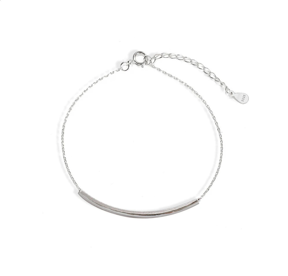 Womens Personalized Bar Anklets 925 Sterling Silver Pipe Tube Bar Ankle Bracelet Adjustable Link Chain Anklets 241226