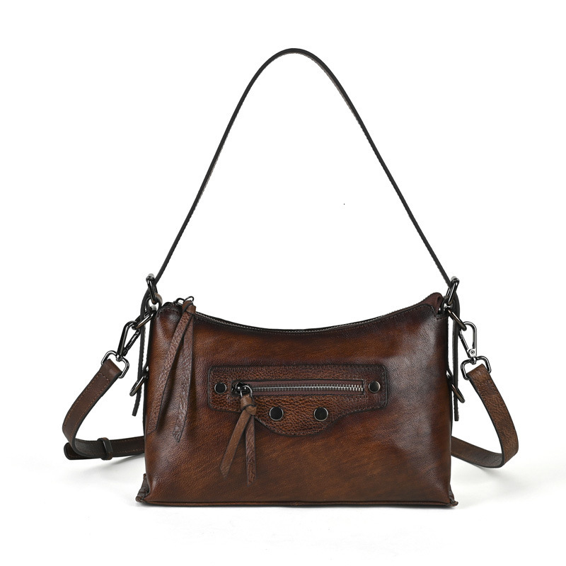 Head layer cowhide women's 2024 new casual simple single shoulder crossbody small personalized armpit bag for women