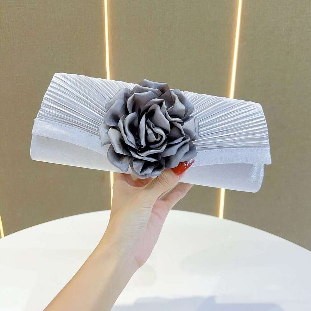 New In Stock Pleated Dress Dinner, Hand-Held With Ral , Crossbody Bag For Banquet