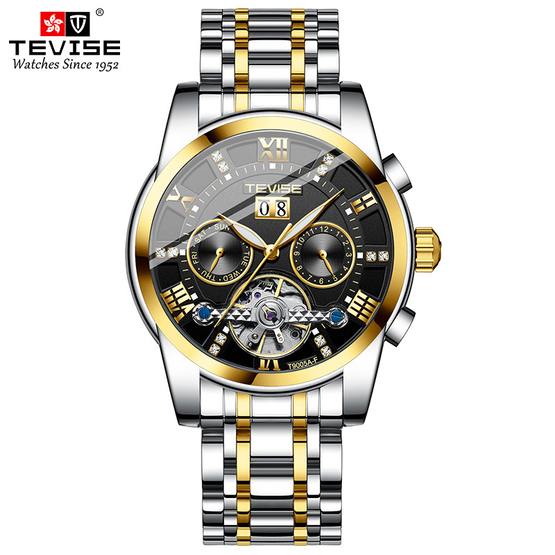 TEVISE Automatic Mechanical Watchs Mens Watch Fashionable Mechanical Watch with Multiple Functions and Waterproof T017