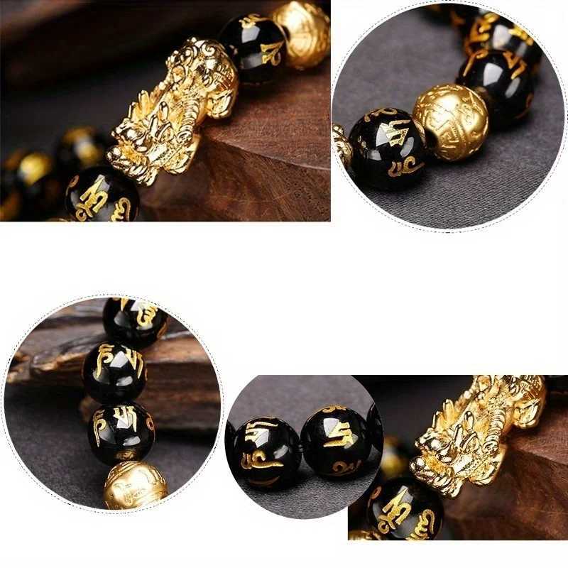 1 Obsidian Bead Bracelet Pixiu Bracelet Black Wealth Bracelet Womens Lucky Bracelet W241231