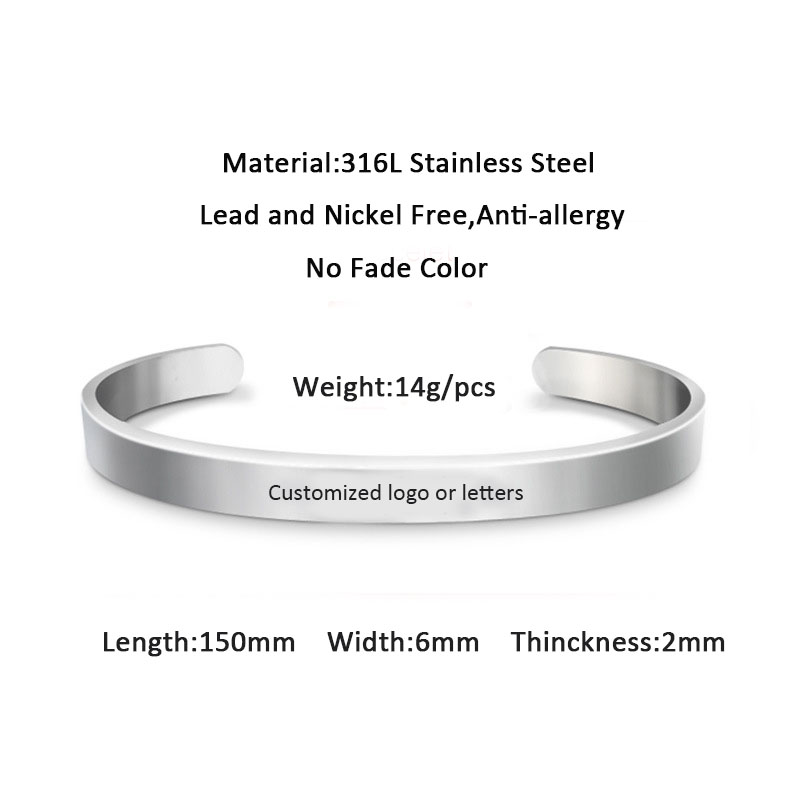 Stainless Steel Inspirational Cuff Bangle Bracelet Best Wishes Friendship Bracelet Bangle Personalized Letter Word bracelets for Women Men Lovers Jewe