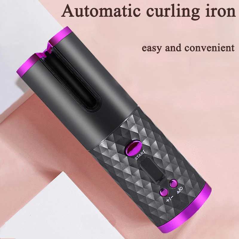 USB Charging Curler Flat Iron Automatic Curler Wireless Curler Female Curling Wave Tool Portable LCD Monitor W241231