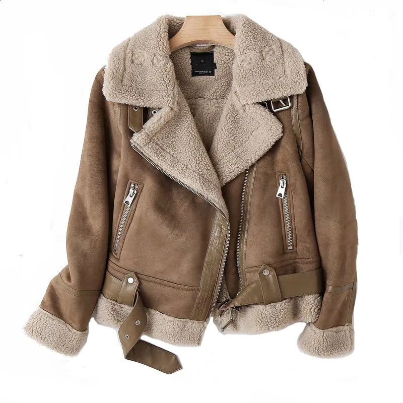 Jacket Women Coat Thickness Sheepskin Female Fur Leather Outwear Winter Warm Clothes 241223