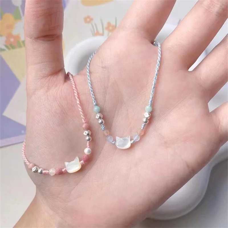 Handmade couple cute cat bracelet unique and fashionable womens hand rope mens beaded womens bracelet wrist jewelry gift W241231