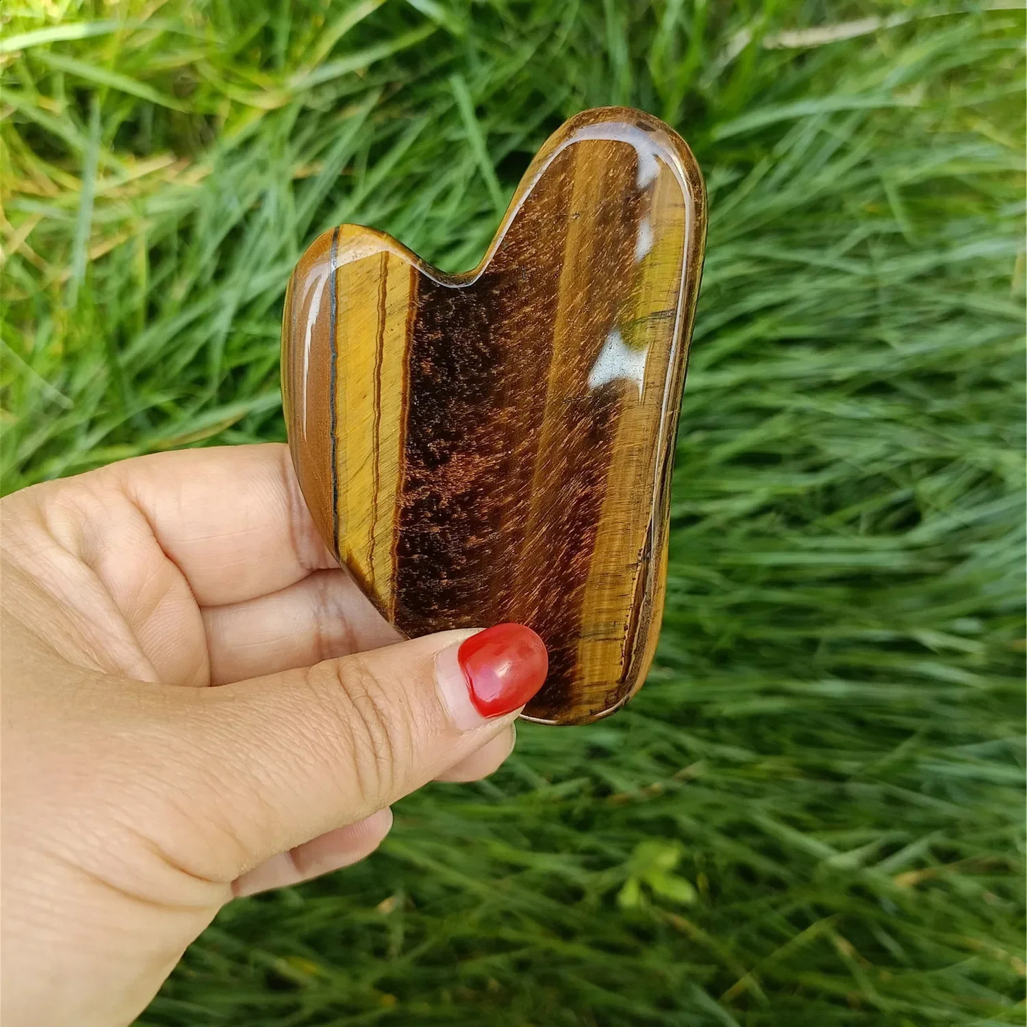 Natural Tiger Eye Guasha Beautiful Massager Facial Scraping Tools Neck Face Scraper Massage Anti Wrinkle Relax Tool SPA Stone 241230