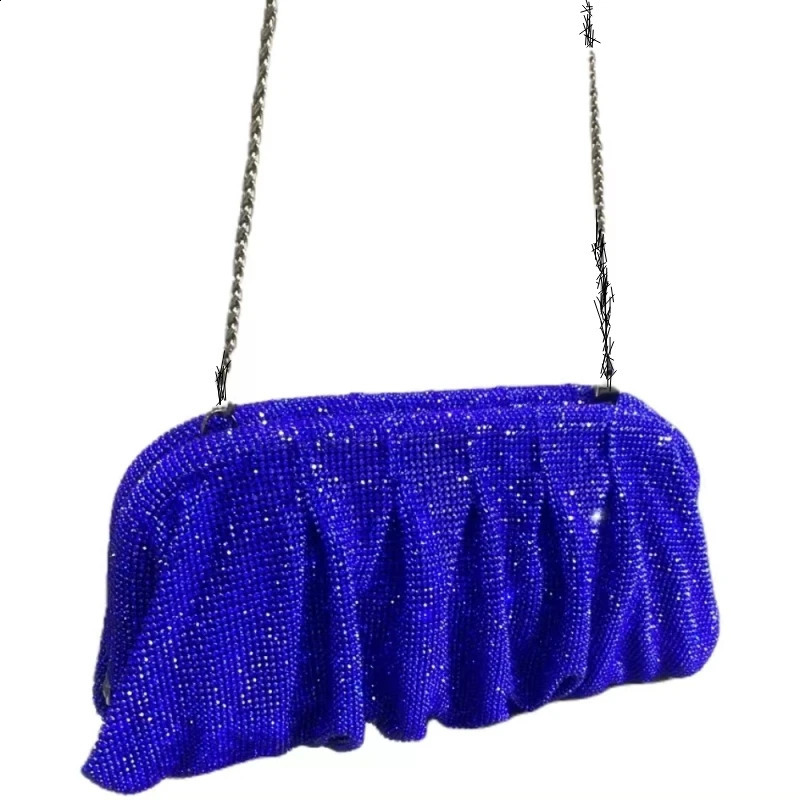 Europe and the United States Ladies Bag Shiny Rhinestone Dinner Bag Clip Drill Bags Clutch Shoulder Slung Ladies Handbag. 241231