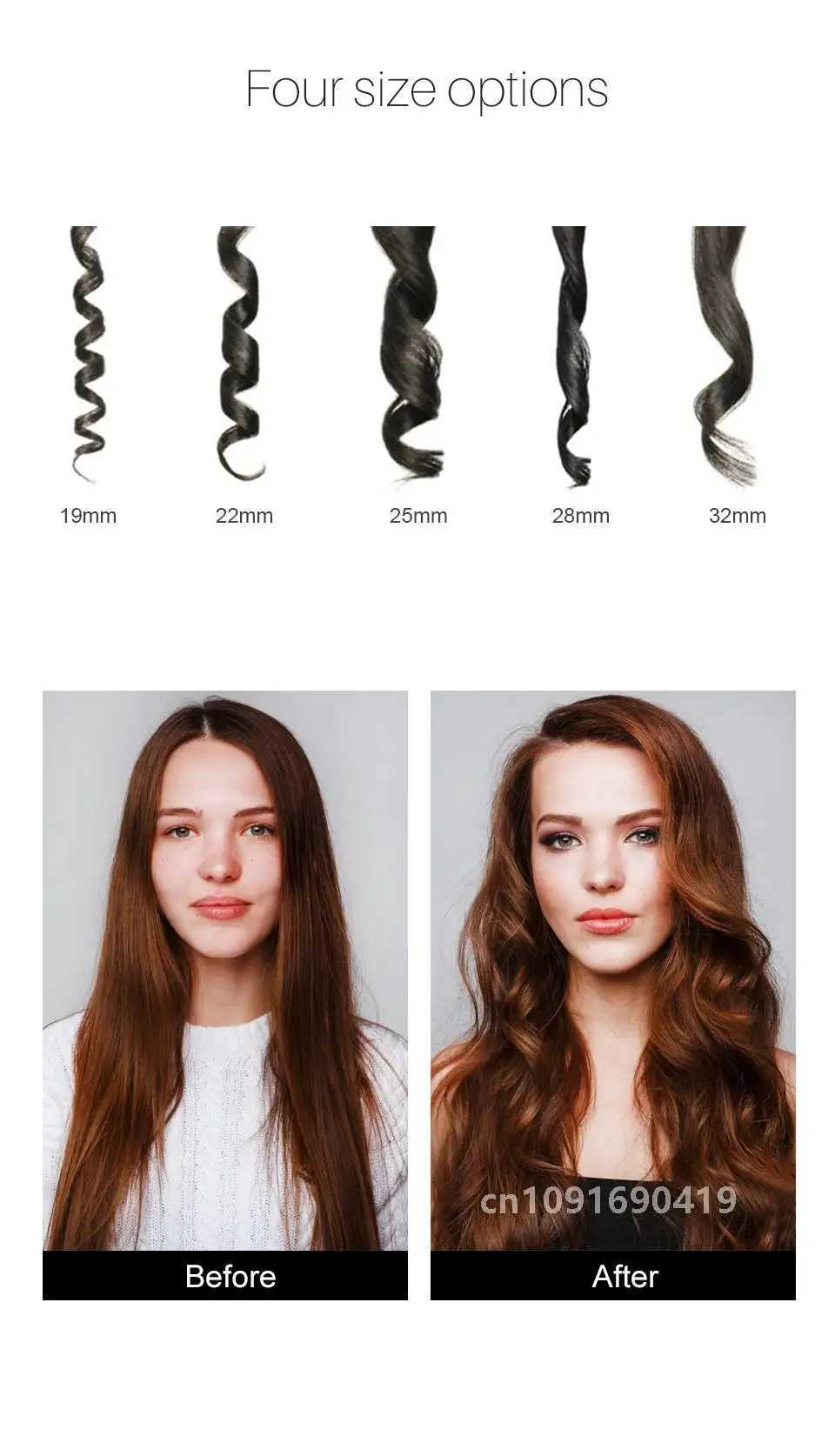 Pro New Cone Gold Ceramic Coated Plate Curling Iron Electric Styling Machine Hair Curler Wand Tool Waver Magic Curler W241231