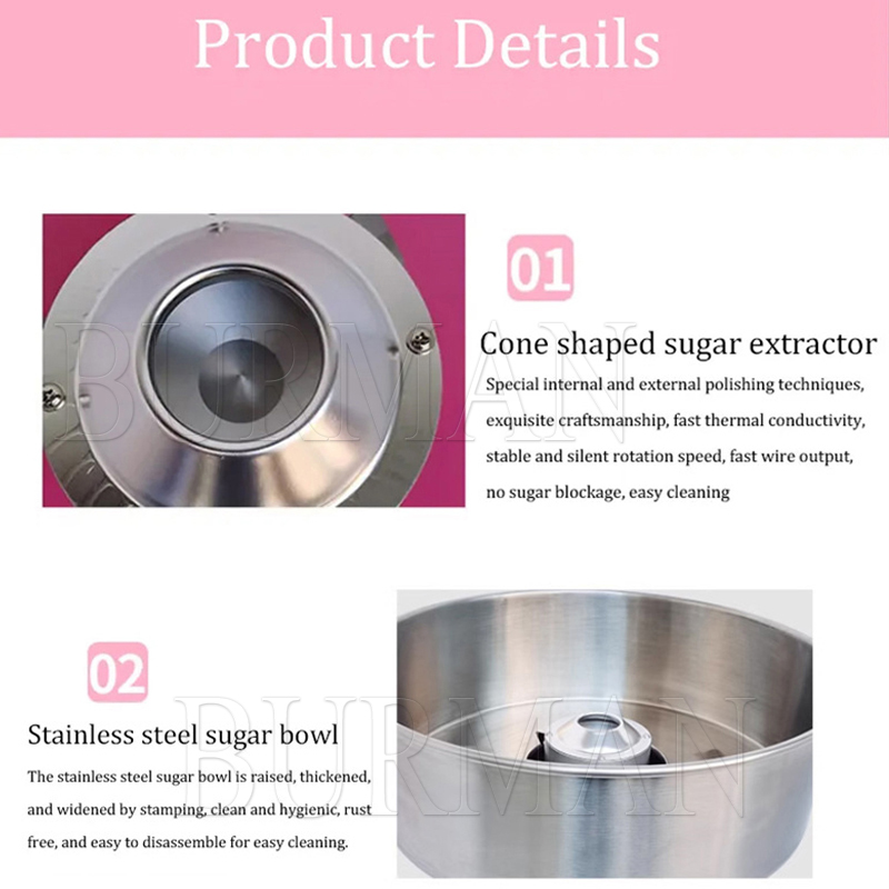 Commercial Sweet Cotton Candy Maker Machine Electric Automatic Marshmallow Flower Fancy Candyfloss Sugar Making