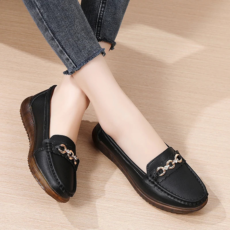 Women Low Heels Sliver Boat Shoes Square Toe Slip on Flat for Woman Ballet Flats Comfortable Bow Womens sandals 241225