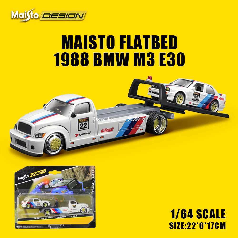 Maisto 1 64 1988 M3 E30 1957 Flat Panel Design Elite Transport Die Casting Precision Car Model Series Gift Free shipping