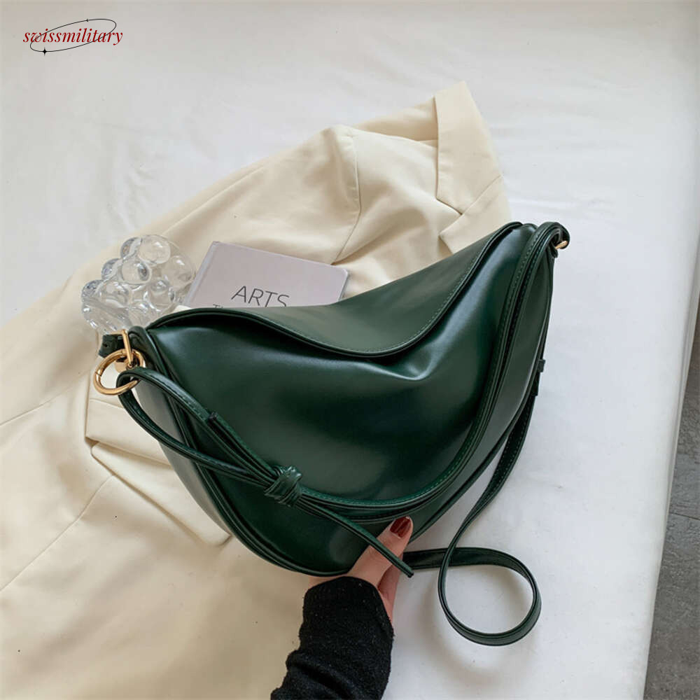 Saddle Crossbody for Women Large Capacity Handbag Solid Leather Shoulder Bags Female Casual Travel Hobos Bag Sac New #108 swissmilitary