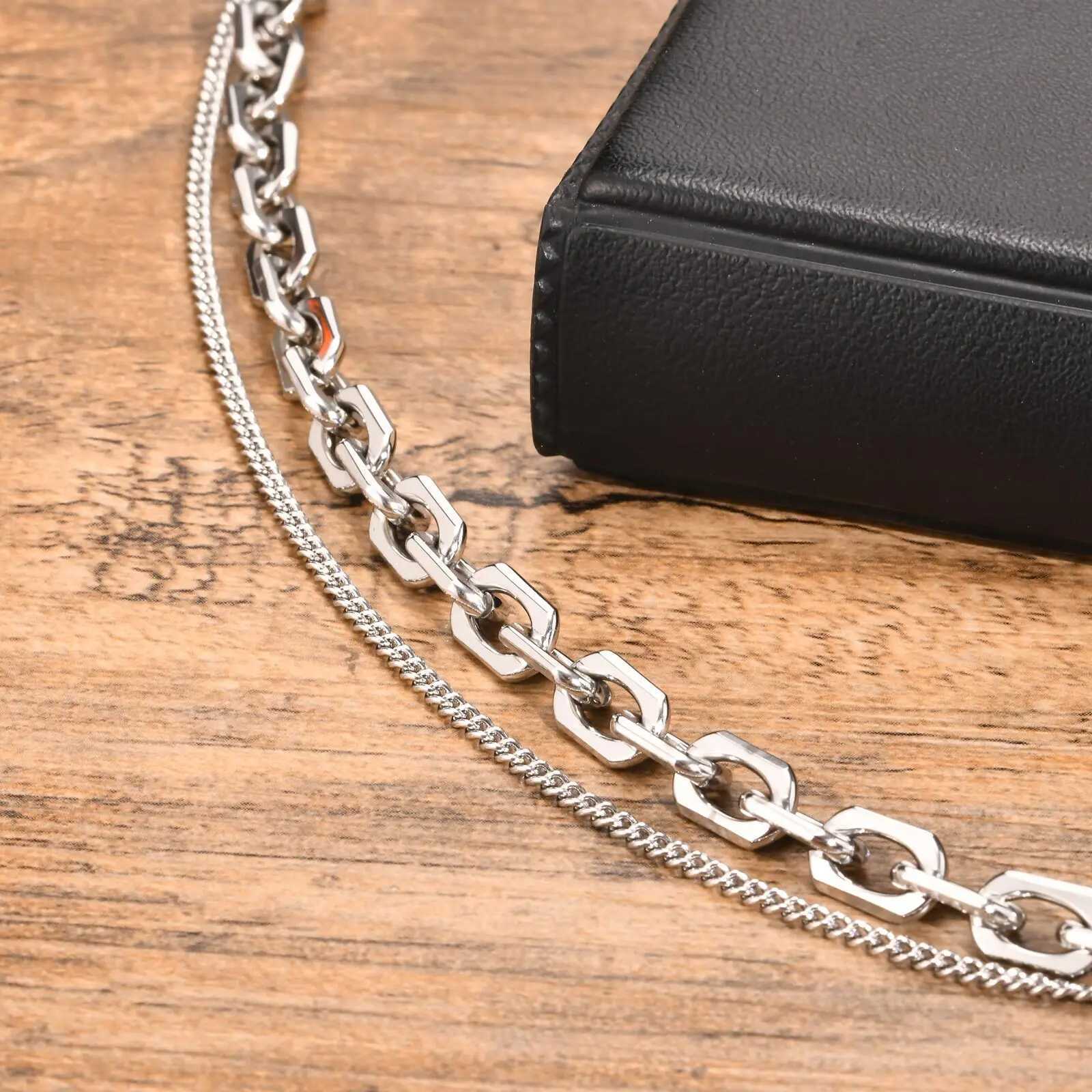 Mens stainless steel bracelet adjustable twisted rope chain Rolo chain wristband vintage rock punk jewelry gift W241231