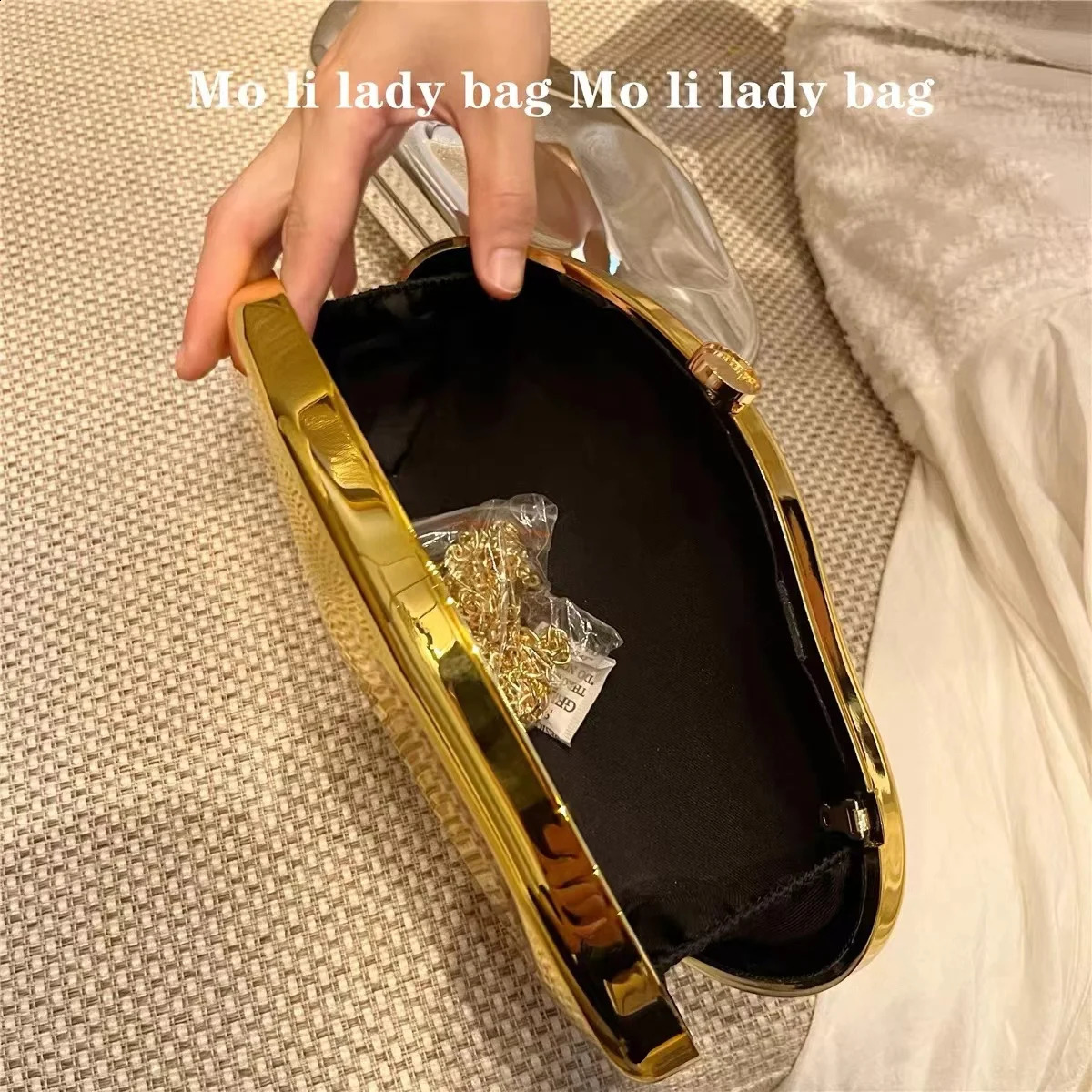 High Quality Acrylic Irregular Bag Women Handbag Fashion Evening Bag Dinner Party Clutch Purse Female Shoulder Crossbody Bag 241231