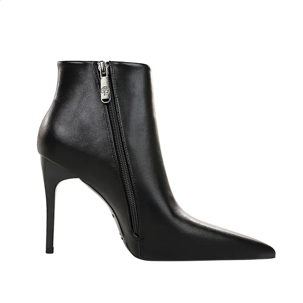 BIGTREE Retro Black Women Ankle Boots Pointed Toe High Stiletto Heels Winter Shoes Zapatillas Mujer 241231