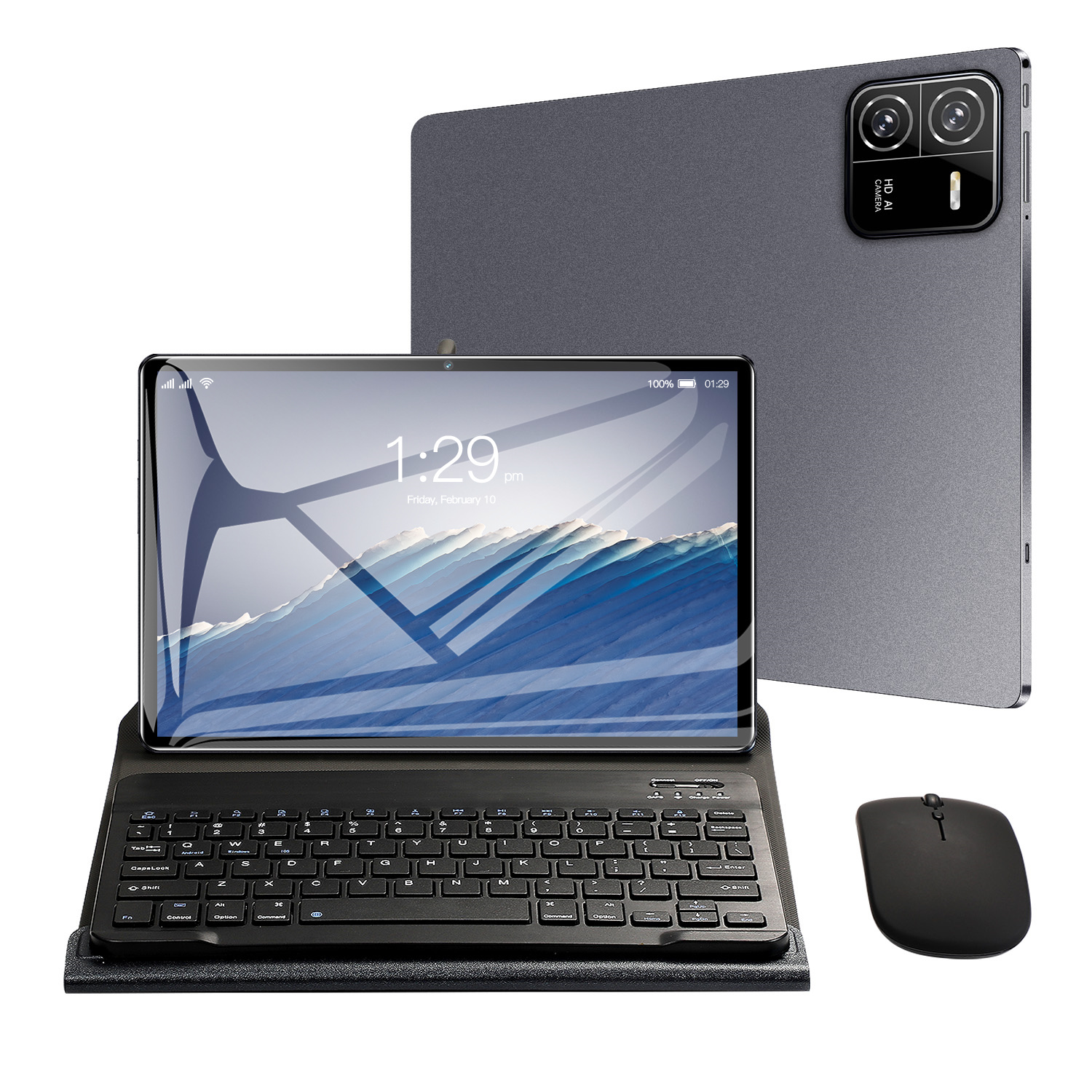 Pad 6 Pro Android Tablet 10.1 inch Android 14 12GB RAM 512GB ROM Deca Core,16MP+32MP Camera ,10000mAh Battery,5G Dual SIM Card,with Keyboard Case and 