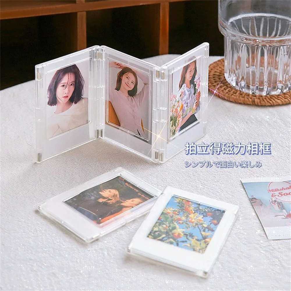 Frames 3-inch magnet design Polaroid mini picture frame transparent acrylic card display stand CL241231 H260306