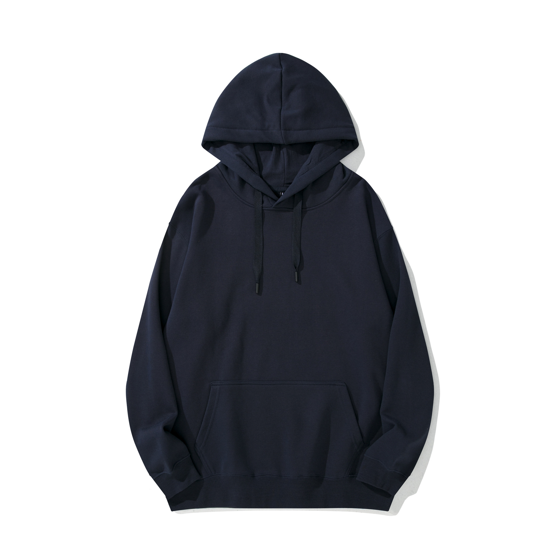 M12301 Men's Large Size Loose Heavy Solid Color Pullover Hoodie Jacket