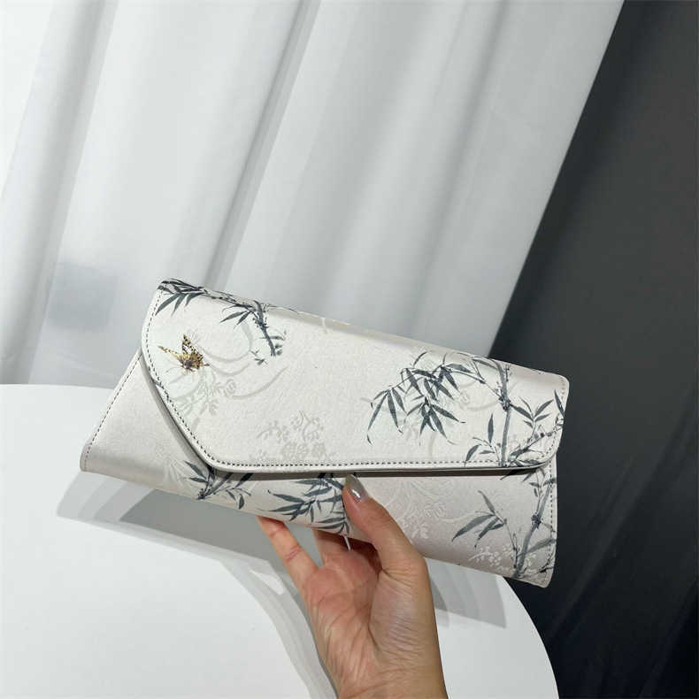 wallet printed handbag for dinner, paired with antique qipao party bag Xiangyunsha women's bag 241215