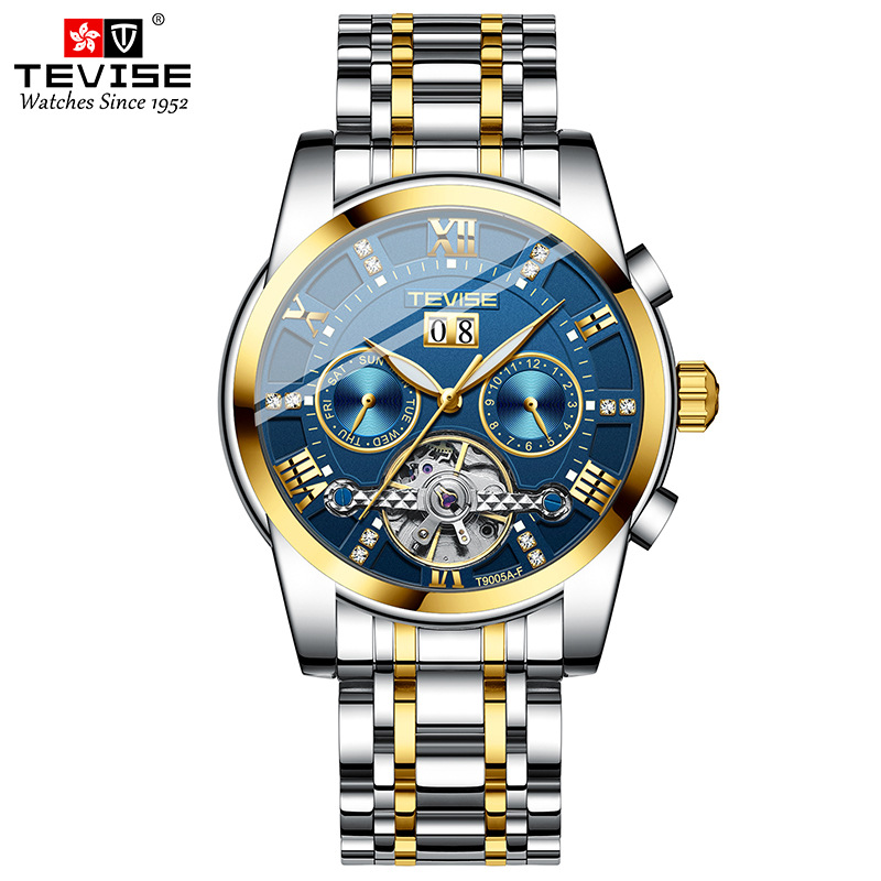 TEVISE Automatic Mechanical Watchs Mens Watch Fashionable Mechanical Watch with Multiple Functions and Waterproof T017