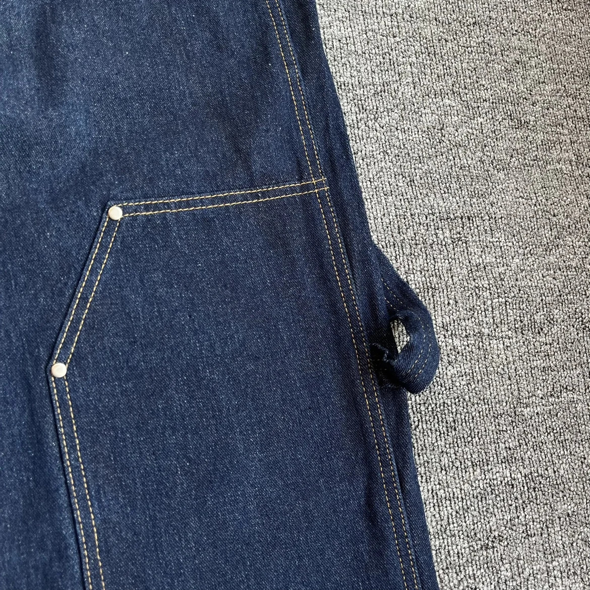 American Classic Casual Mens Straight Loose Woodcutting Vintage Workwear Jeans High Street Washed Old Pants Y2k Youth Male 241230