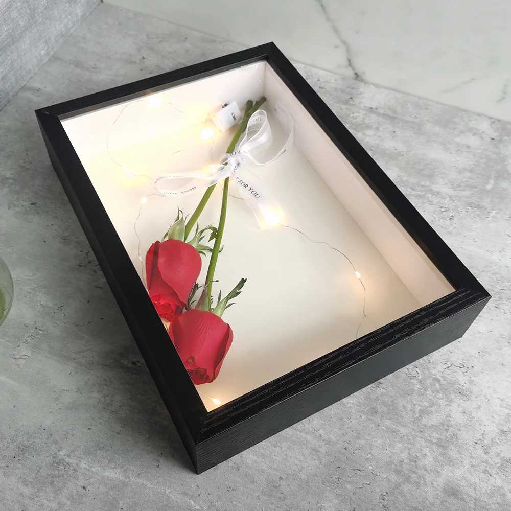 Frames Shadow Box Boxes Bouquet Display Flower Case Depth 3cm wooden photo frame for displaying 3D gifts CL241231 H260306