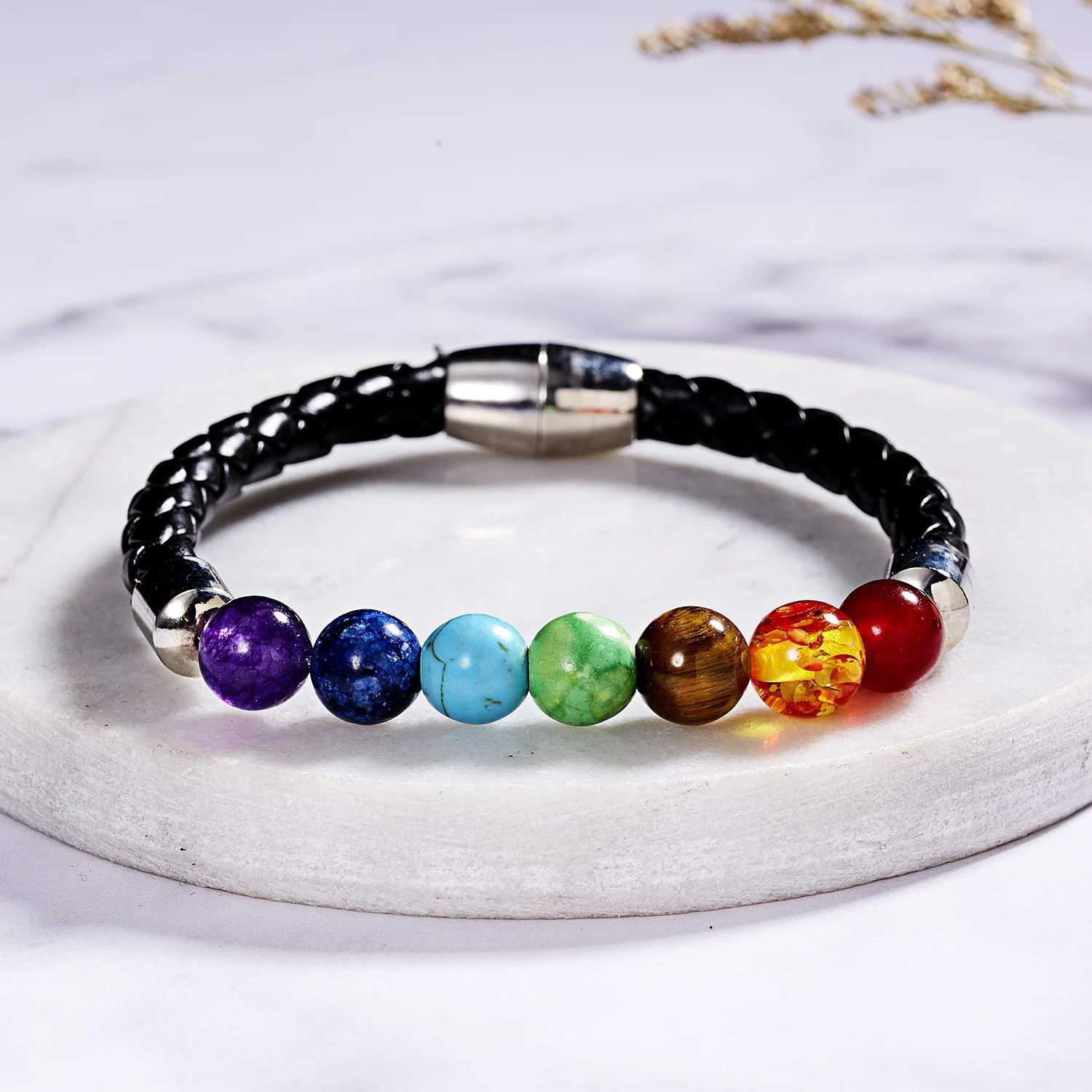 7 Chakra Spiritual Energy Constant Stone Bracelet for Men Yoga Metion Jewelry Handmade Women Natural Crystal Bead Bracelet W241231